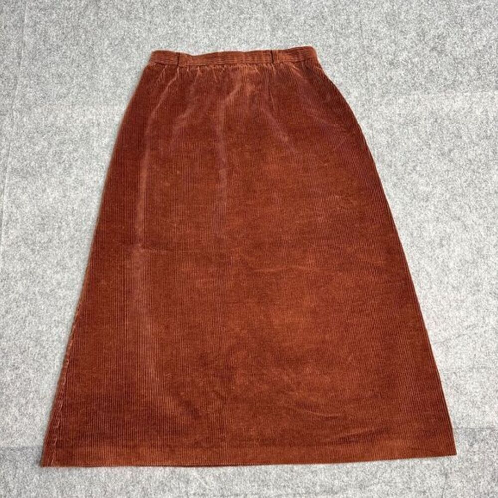 Elegant A-Line Corduroy Skirt in Warm Brown